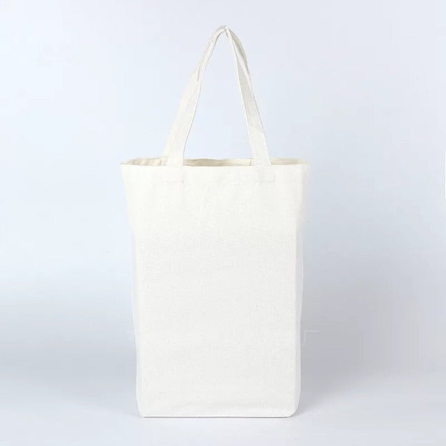 Blank Canvas Tote Bag with Bottom | Plain Eco-Friendly Shopping Bag | No Side Gusset