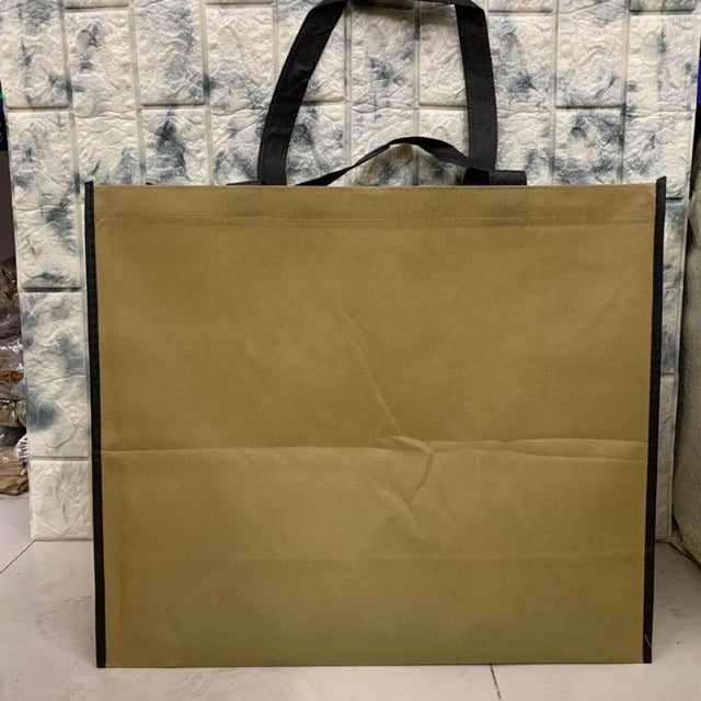 HE#2 | 10pcs PackExtra Large Non-Woven Shopping Tote Bag | Multi-Color Edge Design