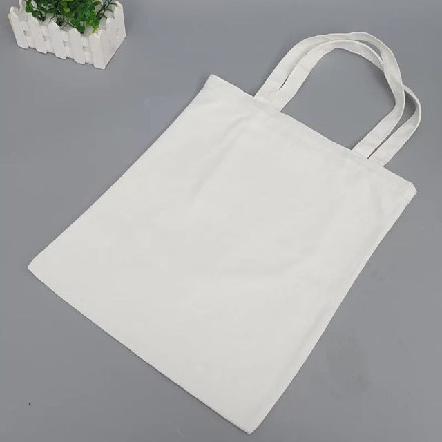Blank Canvas Tote Bag | Plain Eco-Friendly Cotton Shopping Bag | No Side & No Bottom Gusset