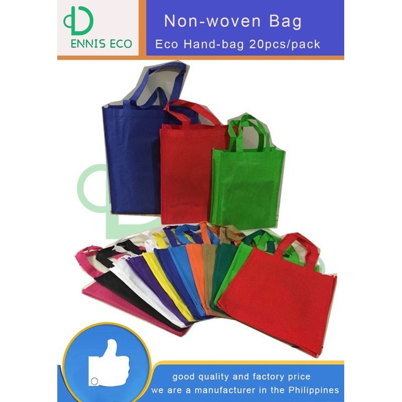 10pcs Pack Non-Woven Hand Tote Bag | Regular Style Eco-Friendly Shopping Bag | 4 Sizes