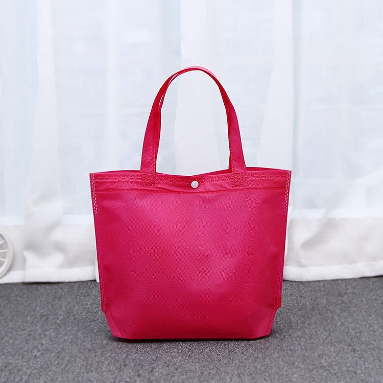 10pcs Pack Non-Woven Lunch Tote Bag with Button Closure | Reusable Shopping Bag | 3 Sizes