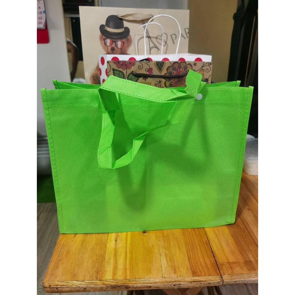 HE#4 | 10pcs Pack Non-Woven Lunch Bag for Students | Reusable Eco-Friendly Tote with Snap Closure