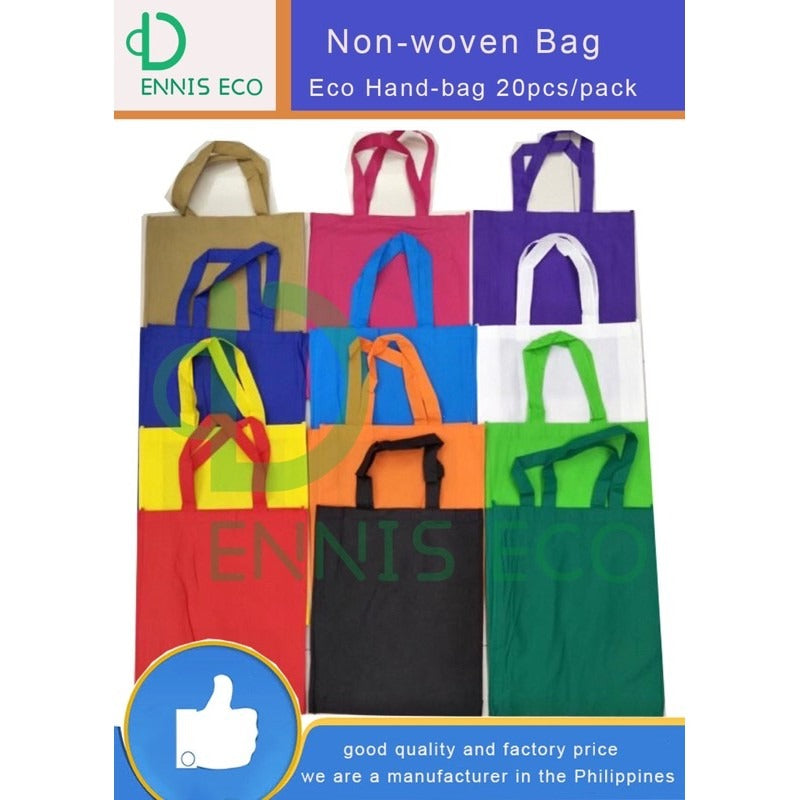 10pcs Pack Non-Woven Hand Tote Bag | Regular Style Eco-Friendly Shopping Bag | 4 Sizes