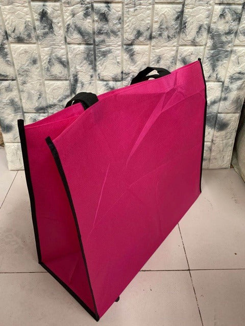 HE#2 | 10pcs PackExtra Large Non-Woven Shopping Tote Bag | Multi-Color Edge Design