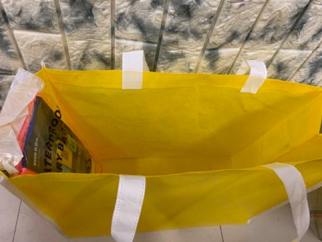HE#2 | 10pcs PackExtra Large Non-Woven Shopping Tote Bag | Multi-Color Edge Design