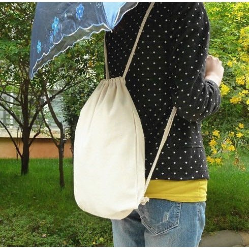 Canvas Drawstring Backpack – Blank Design, Eco-Friendly & Durable