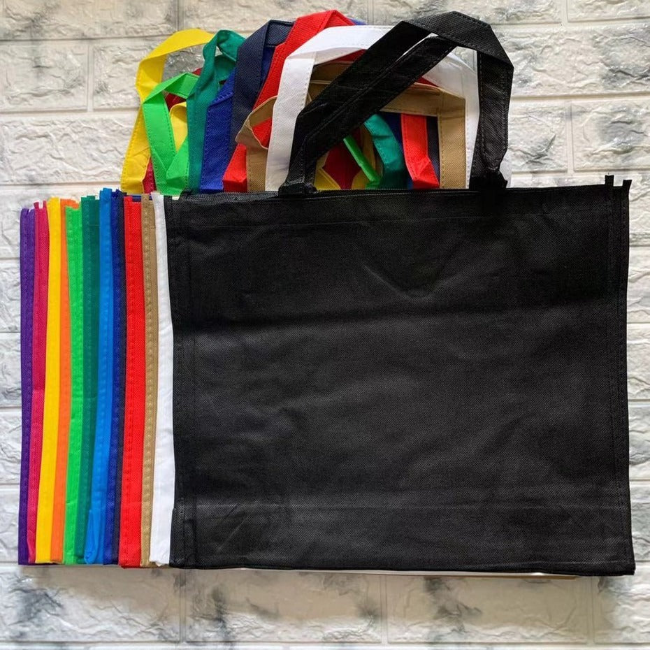 10pcs Pack HE#1 Non-Woven Shopping Tote Bag | Horizontal Style Eco-Friendly Reusable Bags