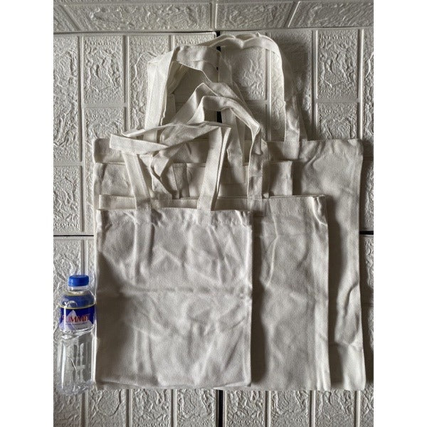 Blank Canvas Tote Bag | Plain Eco-Friendly Cotton Shopping Bag | No Side & No Bottom Gusset