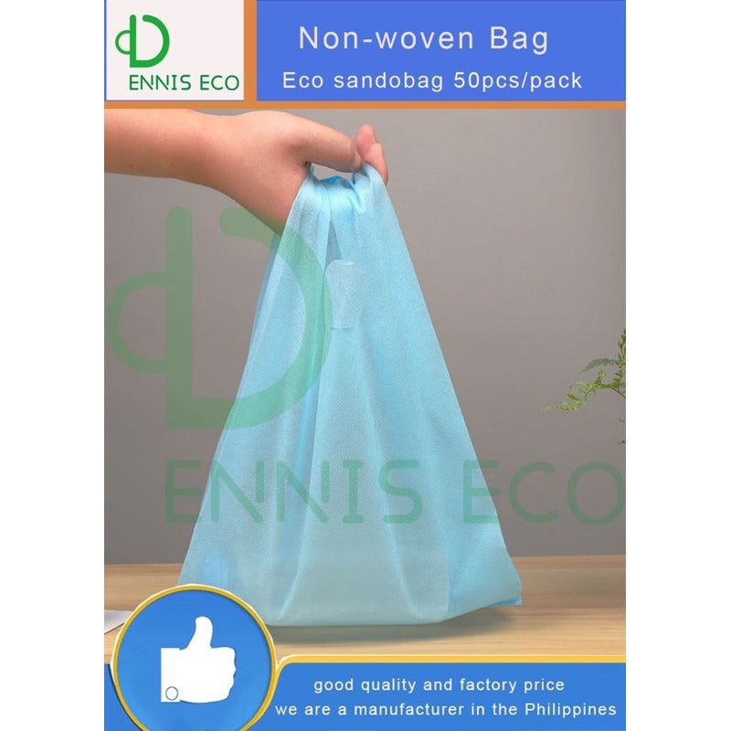 50pcs Pack Non-Woven T-Shirt Bag | Reusable Eco-Friendly Shopping Bags | 5 Size