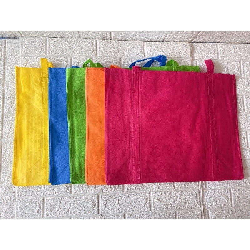 HE#5 | 10pcs PackExtra Large Non-Woven Shopping Tote Bag with Long Handles | Heavy Duty Reusable Bag