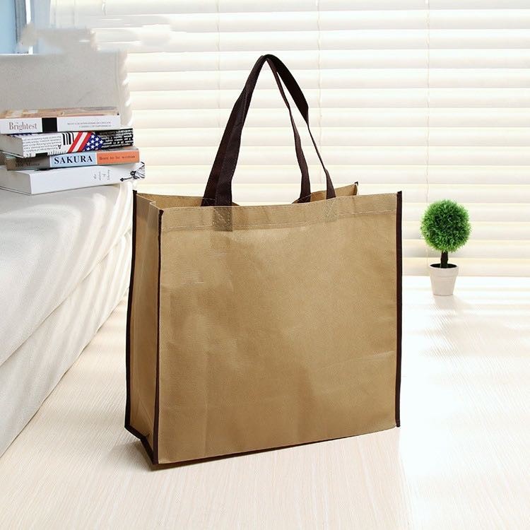 HE#2 | 10pcs PackExtra Large Non-Woven Shopping Tote Bag | Multi-Color Edge Design