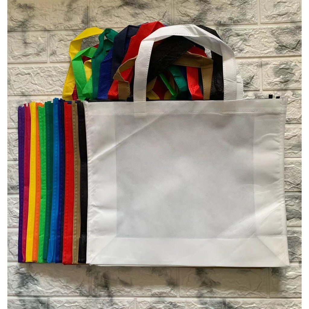 10pcs Pack HE#1 Non-Woven Shopping Tote Bag | Horizontal Style Eco-Friendly Reusable Bags