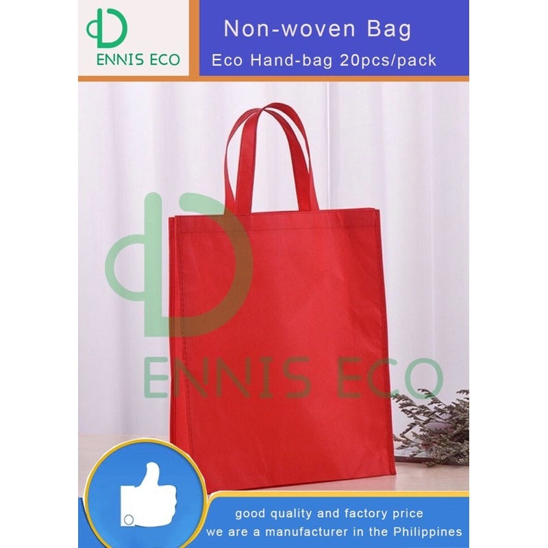 10pcs Pack Non-Woven Hand Tote Bag | Regular Style Eco-Friendly Shopping Bag | 4 Sizes