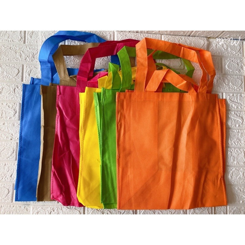 Reusable Non-Woven Shopping Tote Bag | Eco-Friendly Grocery Bags with Long Handles | 10pcs Pack
